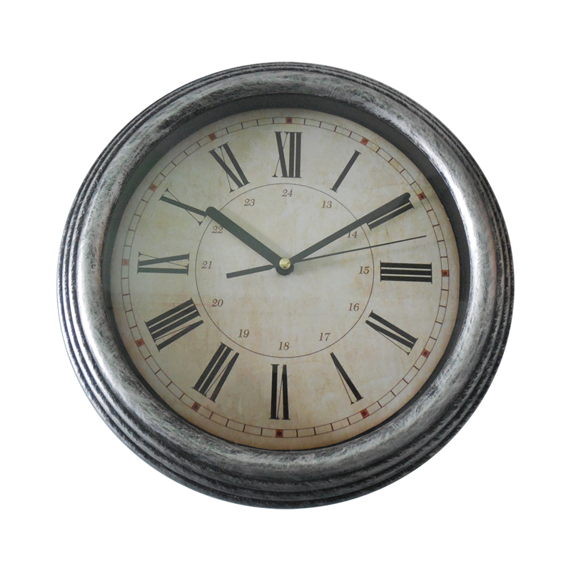 Home Decoration Simple Retro Round Plastic Wall Clocks Antique
