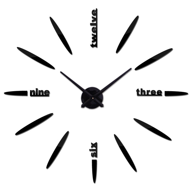 Fashion Diy 3d Wall Clock Design Acrylic Mirror Clocks Stickers Large Decorative Mounted Clock