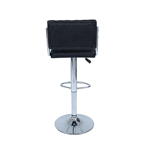 PU Leather Modern Adjustable Swivel Metal High Bar Stool with Back
