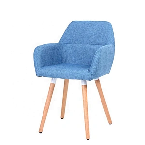 Fabric dining chair wood leg bar chair leisure chair