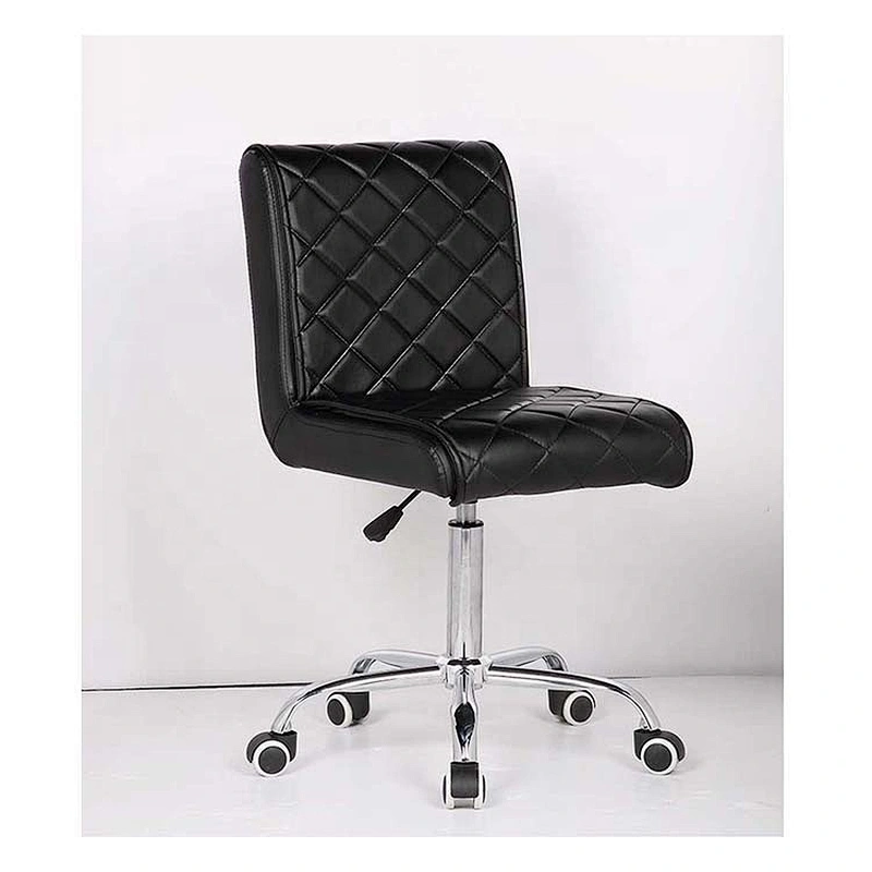 Office Meeting Chair Comfortable Black PU Leather Swivel Commercial Chair with Wheels