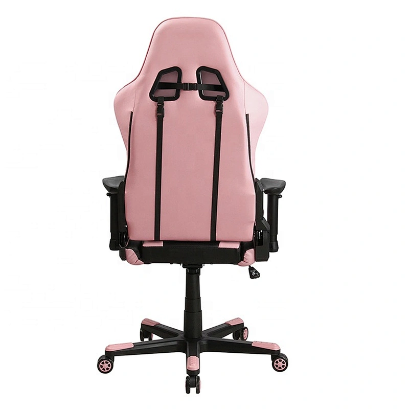 Pink Cute Seat Pink PVC Racing Swivel Computer Office Chair Gaming Chair With 2D Armrest