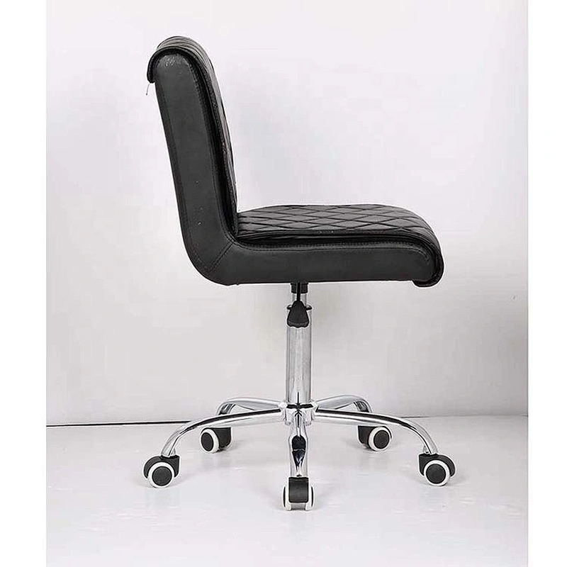 Office Meeting Chair Comfortable Black PU Leather Swivel Commercial Chair with Wheels