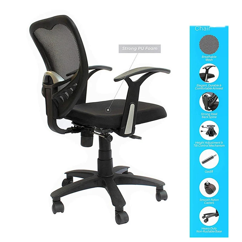 Low back adjustable armrest backrest office chair