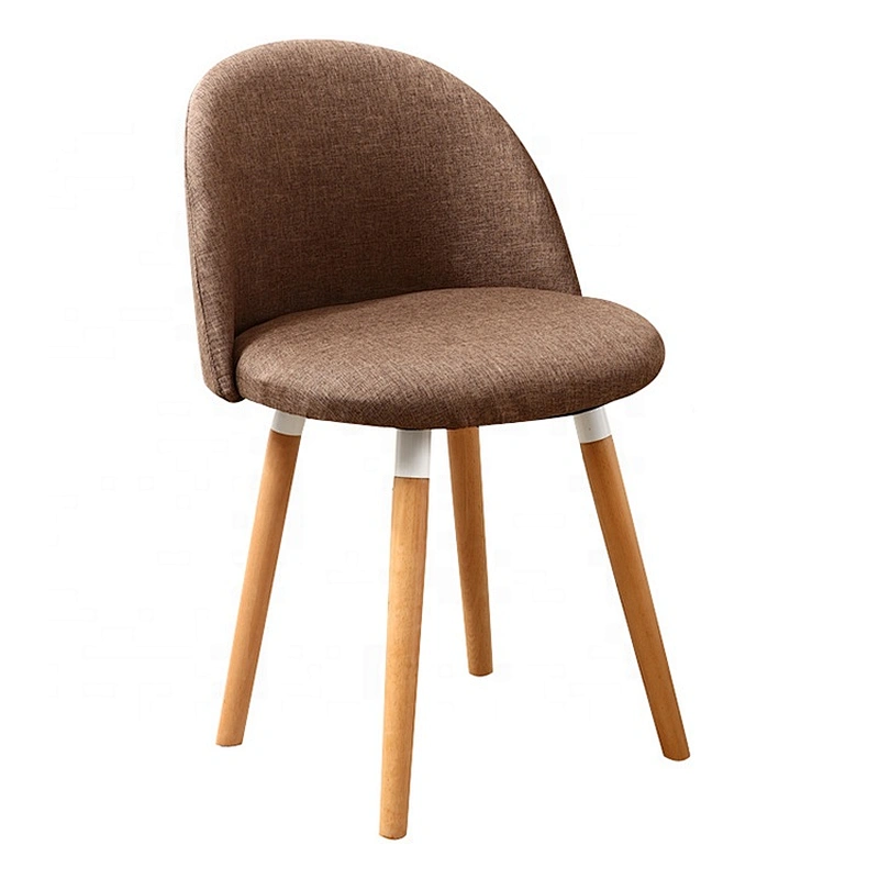 Modern wooden fabric comfortable upholstered accent dining chair for restaurant