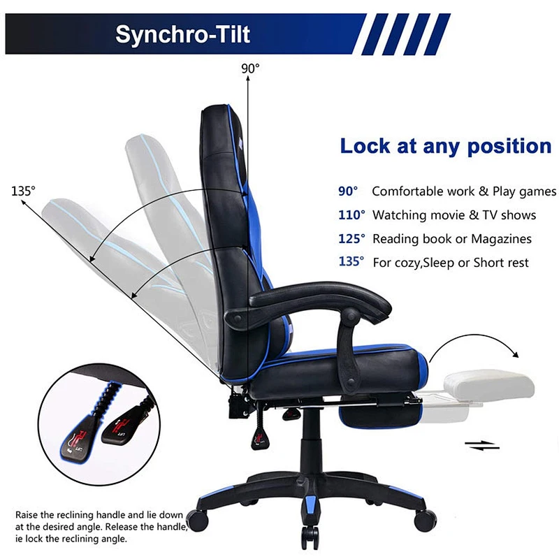 PU leather high quality ergonomic sillas gamer gaming chair