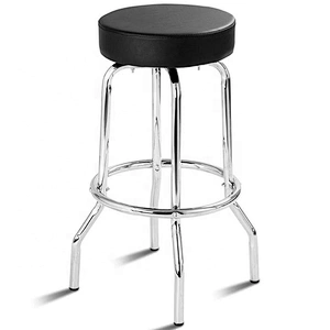 Modern Swivel chrome kitchen bar stool high chair leather