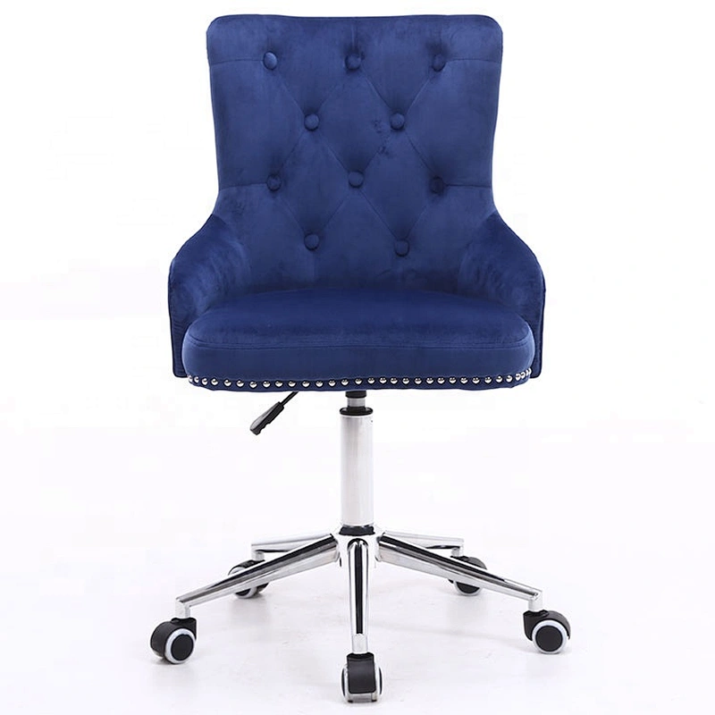 Hot Sale Cheap Beautiful blue high back velvet office chair