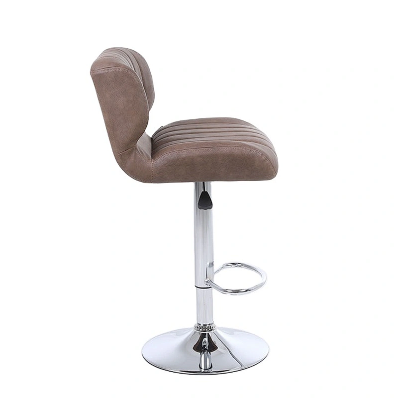 Leather height adjustable cafe seat bar chair