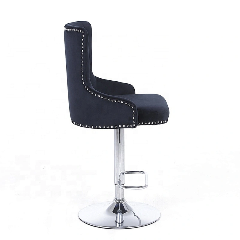 European Style Nordic fashion luxury High Counter velvet fabric bar stool