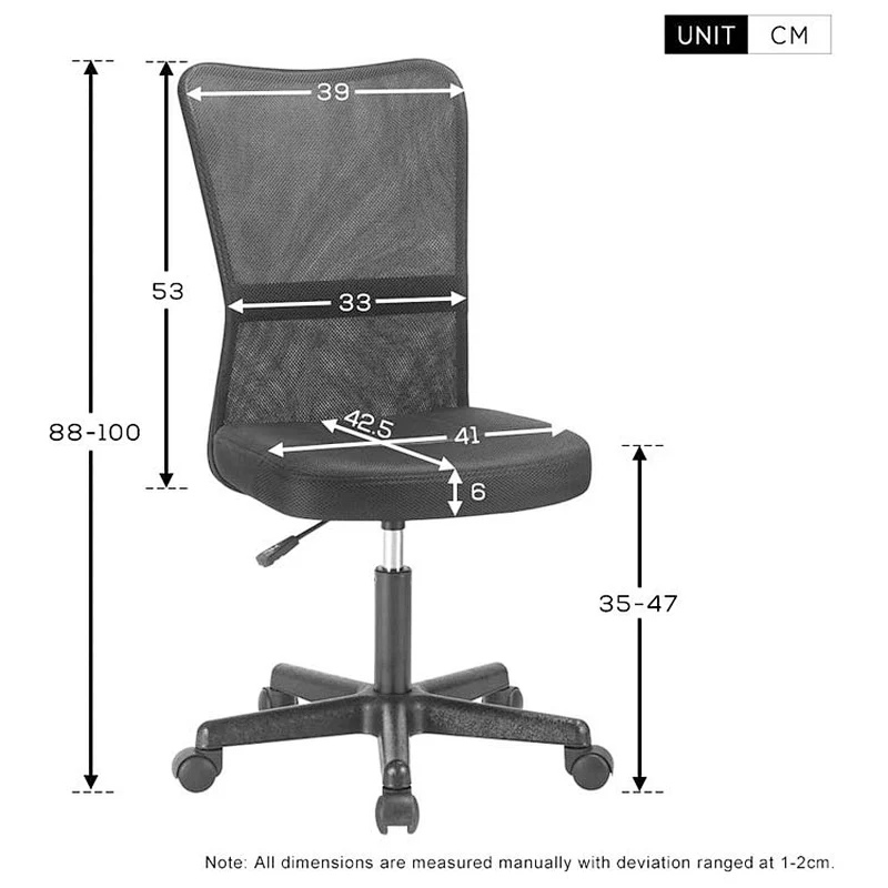 Mesh Middle Back Executive Adjustable Swivel Office Chair Lumbar Support Computer Desk Chair