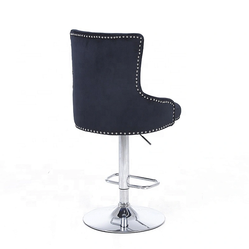 European Style Nordic fashion luxury High Counter velvet fabric bar stool