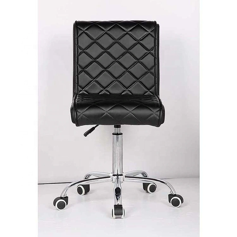 Office Meeting Chair Comfortable Black PU Leather Swivel Commercial Chair with Wheels