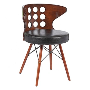 Anji Manufacturer New Design Modern Back With Hole Wooden dinning chair