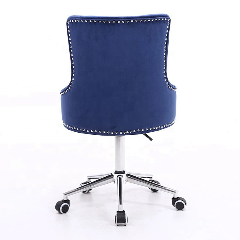 Hot Sale Cheap Beautiful blue high back velvet office chair