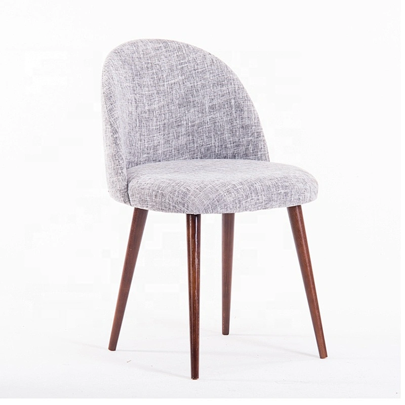 Modern wooden fabric comfortable upholstered accent dining chair for restaurant