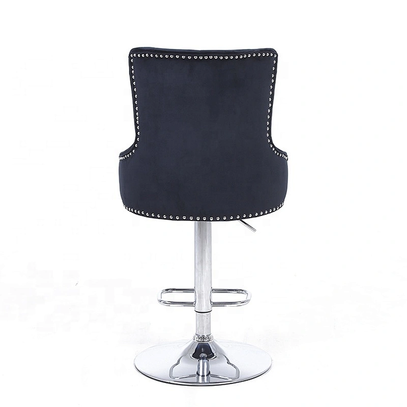 European Style Nordic fashion luxury High Counter velvet fabric bar stool