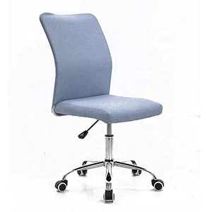 new designs blue arm less high back support Fabric office chair