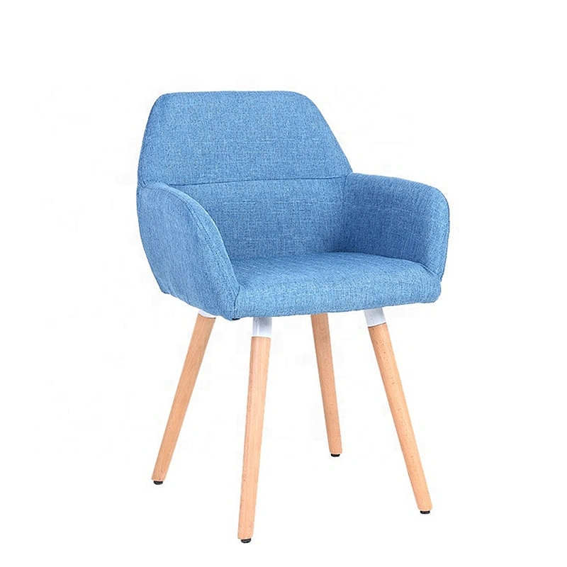 Fabric dining chair wood leg bar chair leisure chair