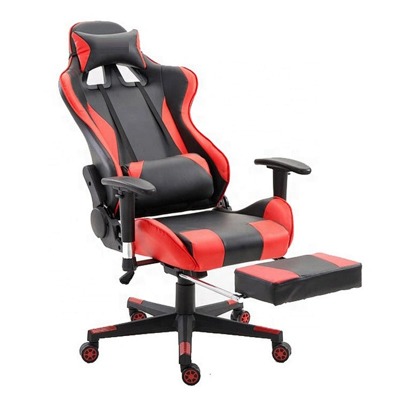 Best Selling Red With Black Customized Modern PC Gaming Chair With Footrest