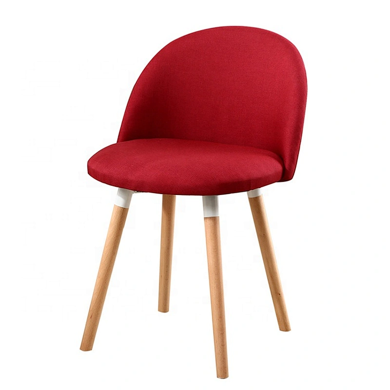 Modern wooden fabric comfortable upholstered accent dining chair for restaurant