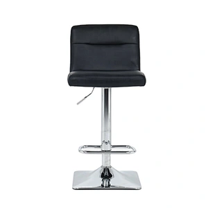 Black PU Fabric Chrome leather swivel bar stool with backrest