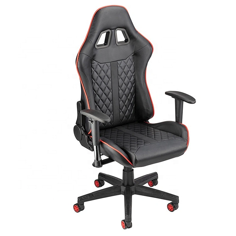 Luxury Modern Red Line Black PU Fabric Wholesale Gaming Office Chair With 2D Armrest