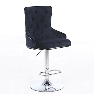 European Style Nordic fashion luxury High Counter velvet fabric bar stool