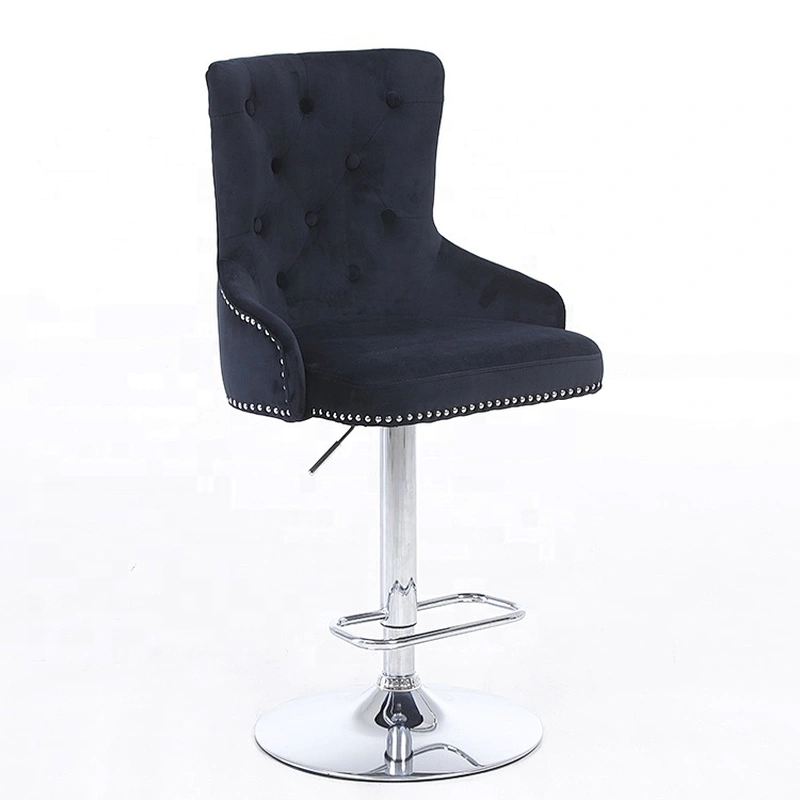 European Style Nordic fashion luxury High Counter velvet fabric bar stool