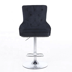European Style Nordic fashion luxury High Counter velvet fabric bar stool