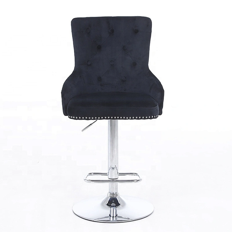 European Style Nordic fashion luxury High Counter velvet fabric bar stool