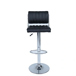 PU Leather Modern Adjustable Swivel Metal High Bar Stool with Back