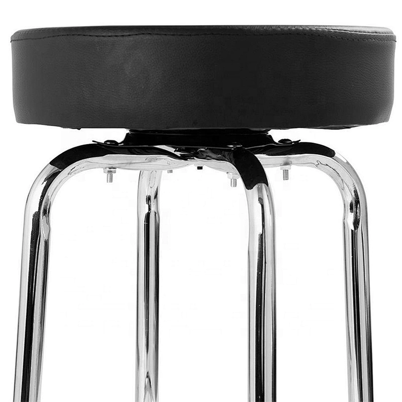 Modern Swivel chrome kitchen bar stool high chair leather