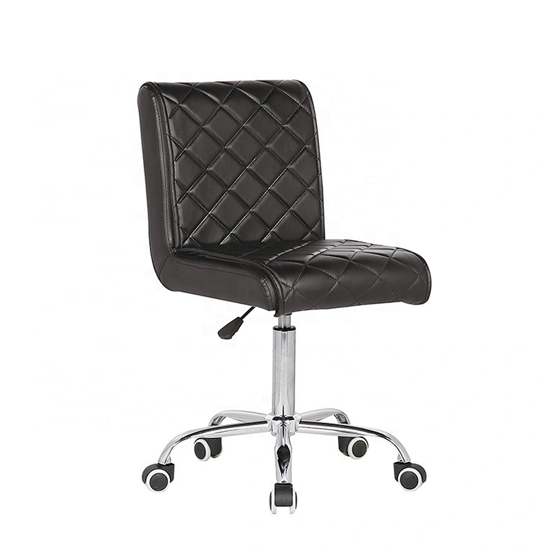 Office Meeting Chair Comfortable Black PU Leather Swivel Commercial Chair with Wheels