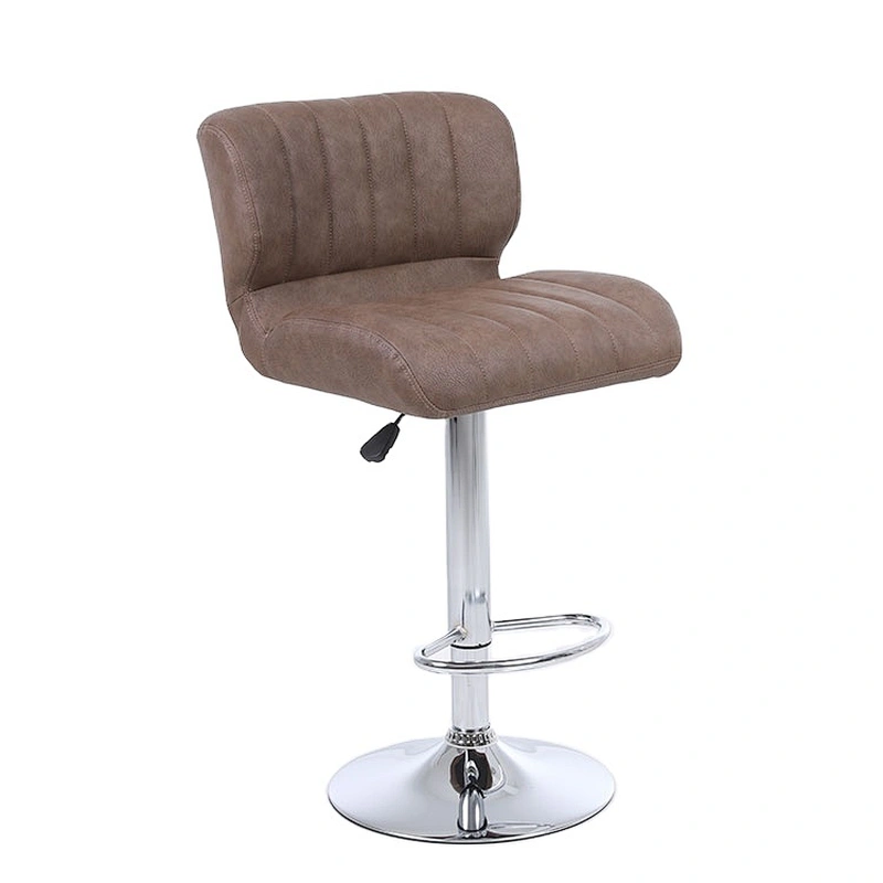 Leather height adjustable cafe seat bar chair