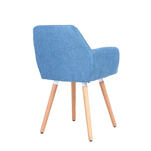 Fabric dining chair wood leg bar chair leisure chair
