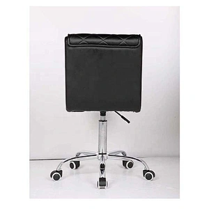Office Meeting Chair Comfortable Black PU Leather Swivel Commercial Chair with Wheels