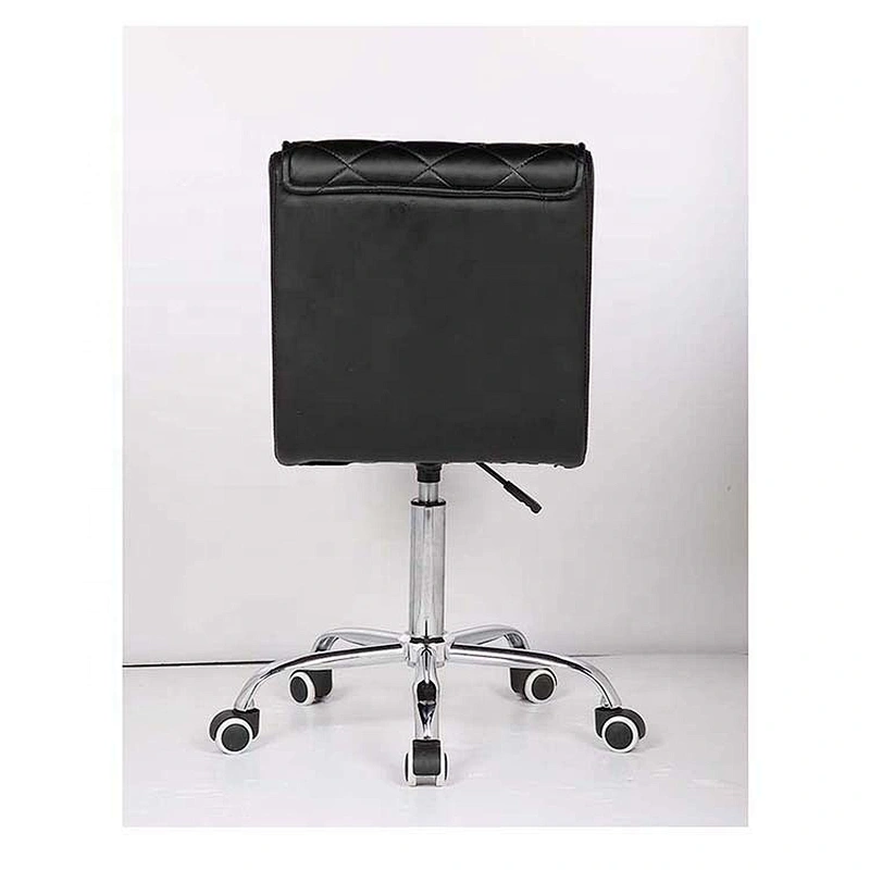 Office Meeting Chair Comfortable Black PU Leather Swivel Commercial Chair with Wheels