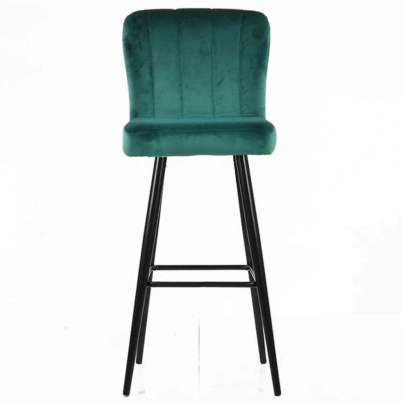 Factory direct high stool black iron feet soft bag backrest cafe dining room chair living room study bar bar chair