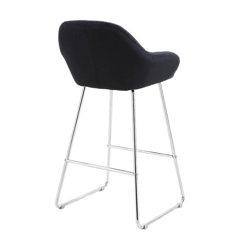 Hot selling backrest soft foreskin bar chair home wrought iron high stool net red ins cafe bar chair