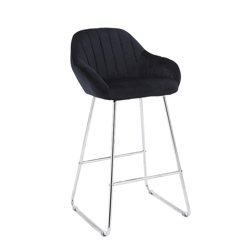 Hot selling backrest soft foreskin bar chair home wrought iron high stool net red ins cafe bar chair