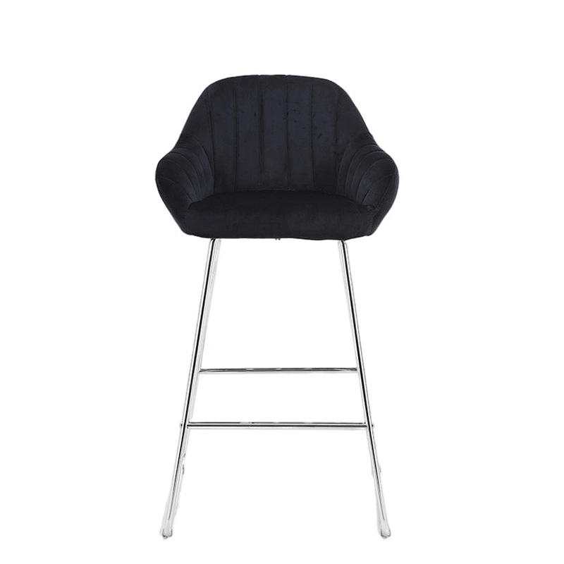 Hot selling backrest soft foreskin bar chair home wrought iron high stool net red ins cafe bar chair