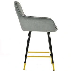 Iron flannel metal foot high bar chair milk tea shop restaurant chair living room study light luxury chair