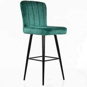 Factory direct high stool black iron feet soft bag backrest cafe dining room chair living room study bar bar chair
