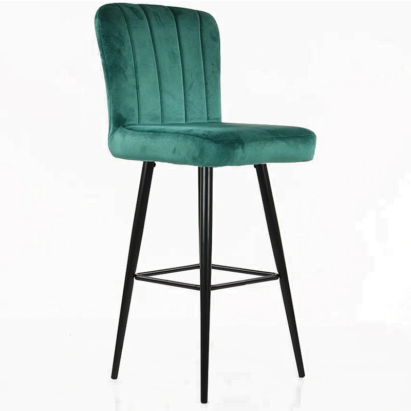 Factory direct high stool black iron feet soft bag backrest cafe dining room chair living room study bar bar chair