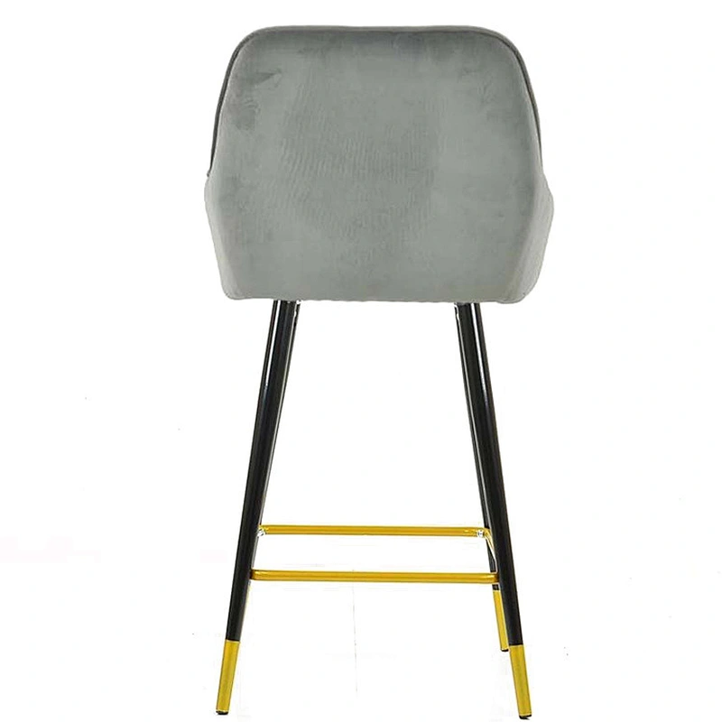 Iron flannel metal foot high bar chair milk tea shop restaurant chair living room study light luxury chair