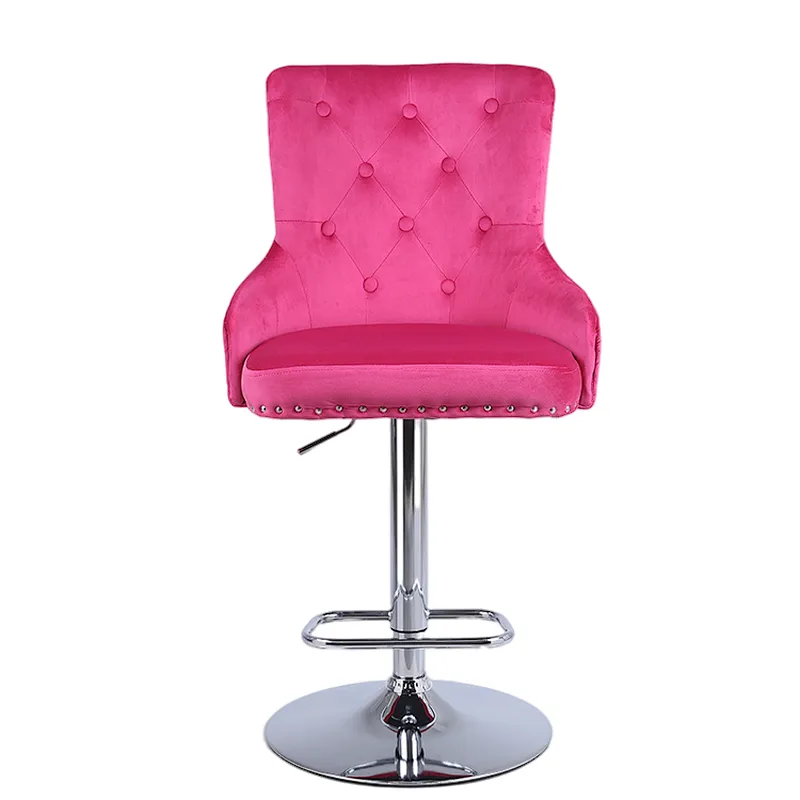 Knocker back furniture factory wholesale upholstered velvet bar chairs