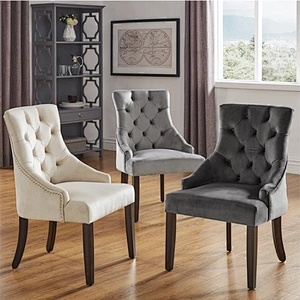 Wholesale Nordic Home Furniture Kitchen Living Room Modern Luxury Accent Fabric Velvet Dining Chair