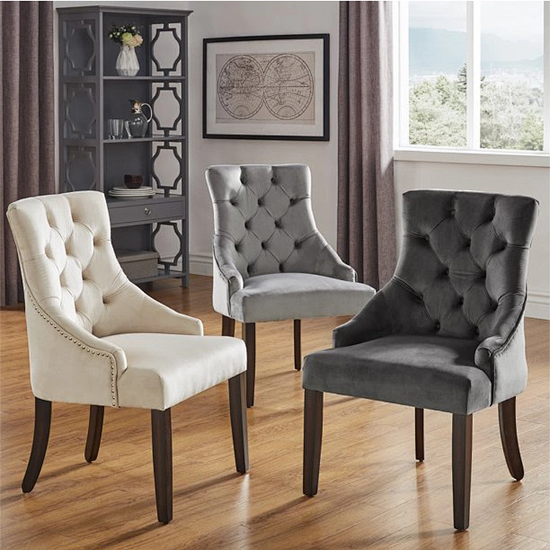 Wholesale Nordic Home Furniture Kitchen Living Room Modern Luxury Accent Fabric Velvet Dining Chair