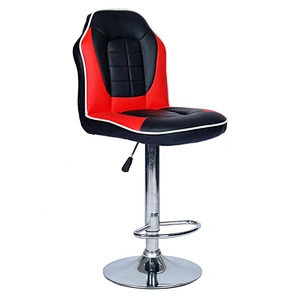 Fashion Design PU Leather Bar Chair with Back Comfortable Thick Foam Commercial Bar Stool with Footrest